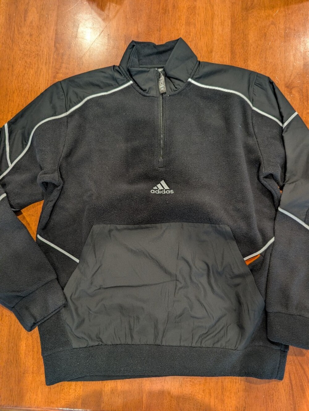 Adidas Men’s Black Fleece Half-Zip Jacket